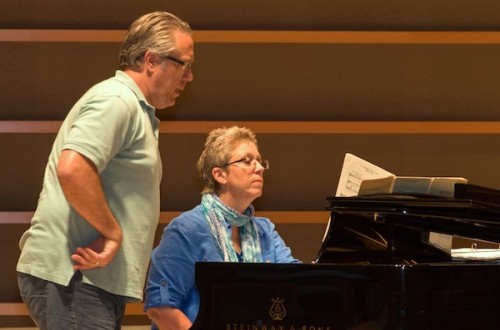 Susan Ashbaker rehearsing with Stephen Powell